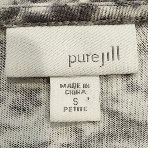 J Jill Pure Jill grey and white design scoop neck dress Size S Petite - Picture 8 of 10